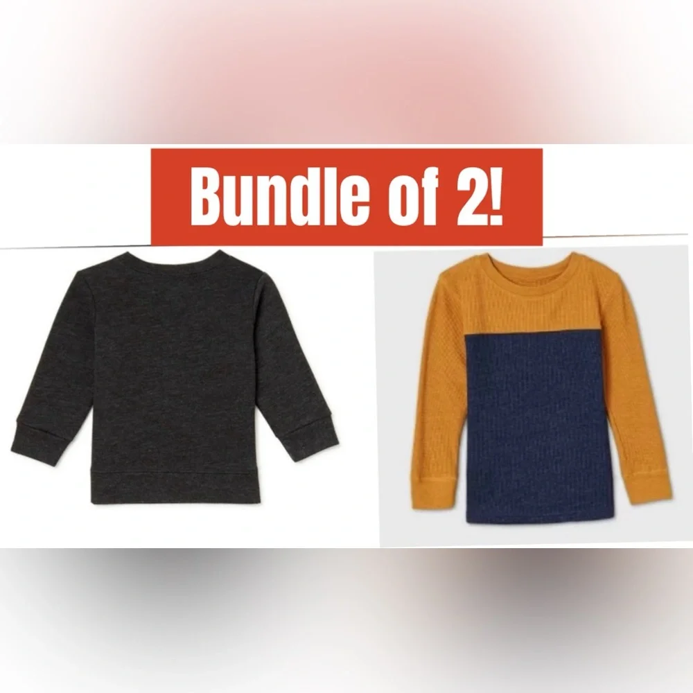Bundle of‎ 2 boys 3T long sleeve tops. Cat and Jack. Garanimals.